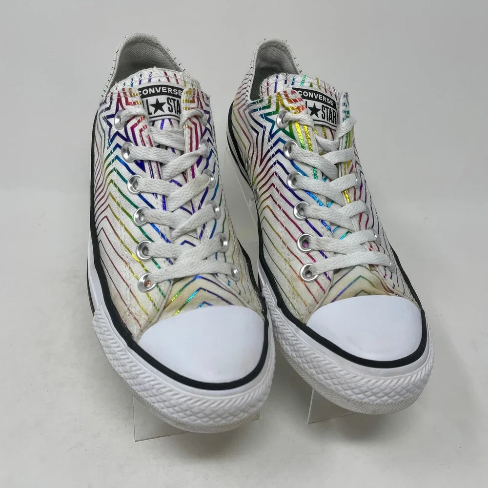 Converse All Star Sneakers Rainbow Star Women's 8 White 8.2.4:I.8.3